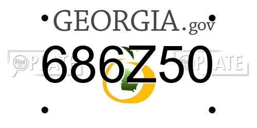 686Z50 Georgia License Plate