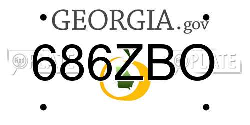 686ZBO Georgia License Plate