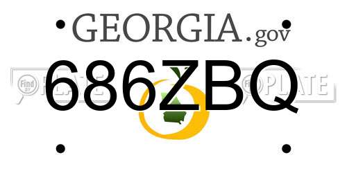 686ZBQ Georgia License Plate