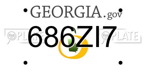 686ZI7 Georgia License Plate