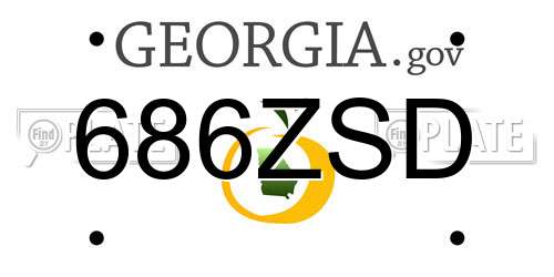 686ZSD Georgia License Plate