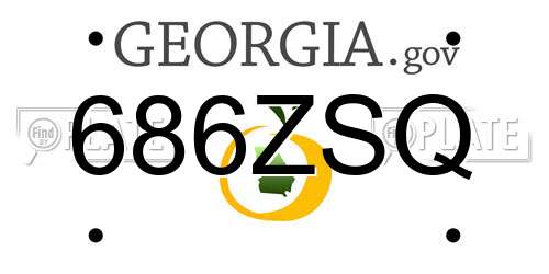 686ZSQ Georgia License Plate