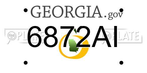 6872AI Georgia License Plate
