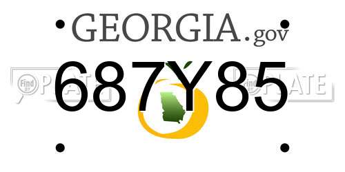 687Y85 Georgia License Plate