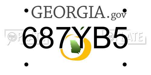 687YB5 Georgia License Plate