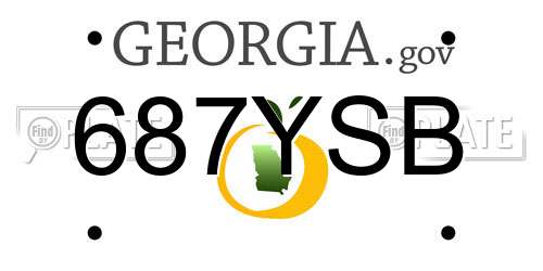 687YSB Georgia License Plate