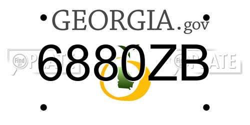 6880ZB Georgia License Plate