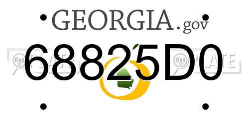 68825D0 Georgia License Plate
