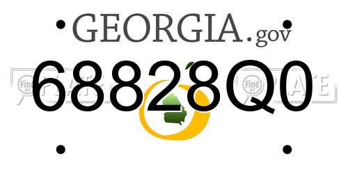 68828Q0 Georgia License Plate