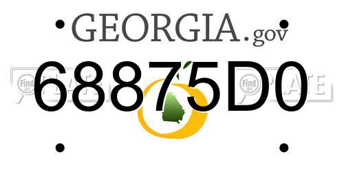 68875D0 Georgia License Plate