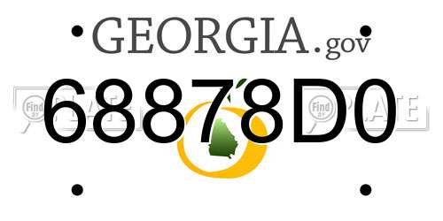 68878D0 Georgia License Plate