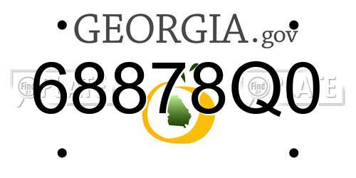 68878Q0 Georgia License Plate