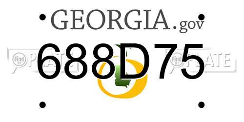 688D75 Georgia License Plate