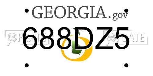 688DZ5 Georgia License Plate