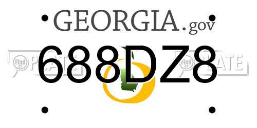 688DZ8 Georgia License Plate