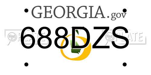 688DZS Georgia License Plate
