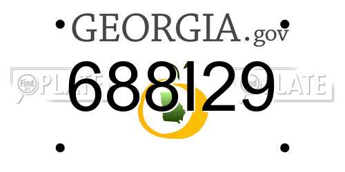 688I29 Georgia License Plate