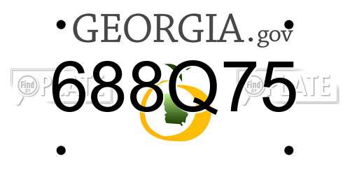 688Q75 Georgia License Plate