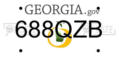 688QZB Georgia License Plate