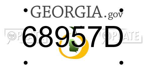 68957D Georgia License Plate