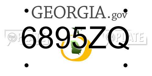 6895ZQ Georgia License Plate
