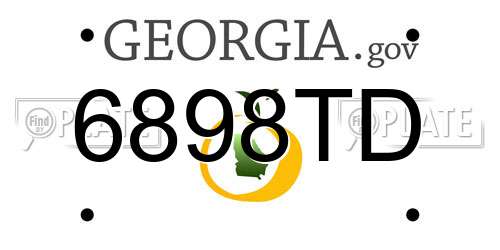 6898TD Georgia License Plate