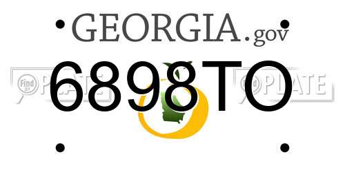6898TO Georgia License Plate