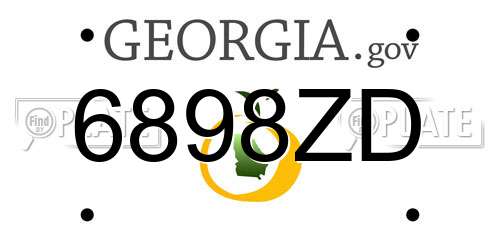 6898ZD Georgia License Plate