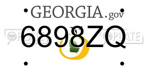 6898ZQ Georgia License Plate