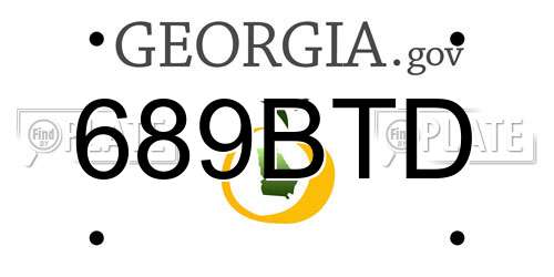 689BTD Georgia License Plate