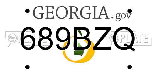 689BZQ Georgia License Plate