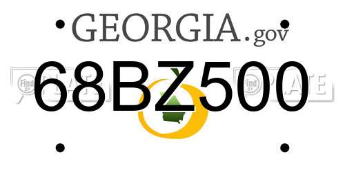 68BZ500 Georgia License Plate