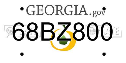 68BZ800 Georgia License Plate