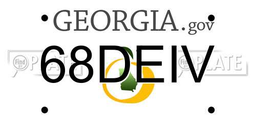 68DEIV Georgia License Plate