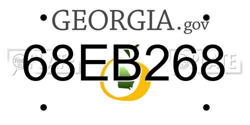 68EB268 Georgia License Plate