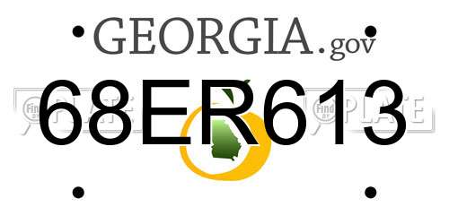 68ER613 Georgia License Plate