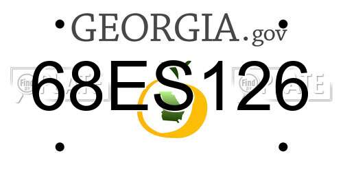 68ES126 Georgia License Plate