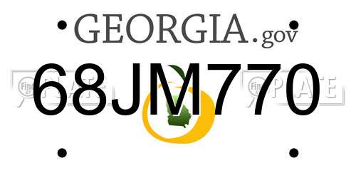 68JM770 Georgia License Plate