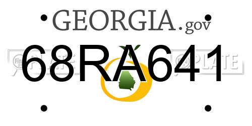 68RA641 Georgia License Plate