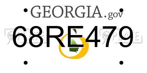 68RE479 Georgia License Plate