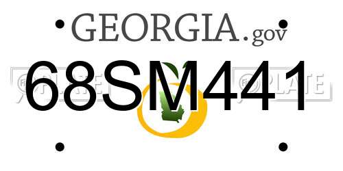 68SM441 Georgia License Plate