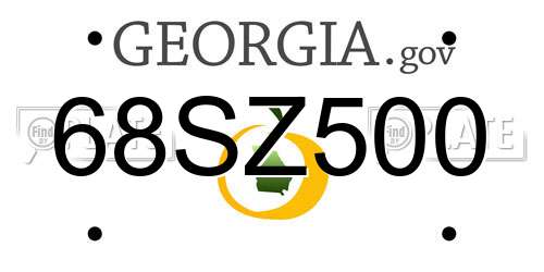68SZ500 Georgia License Plate