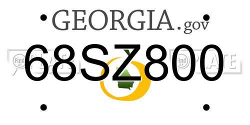 68SZ800 Georgia License Plate