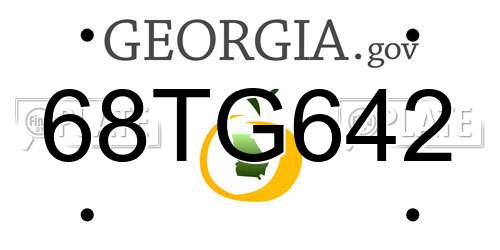 68TG642 Georgia License Plate