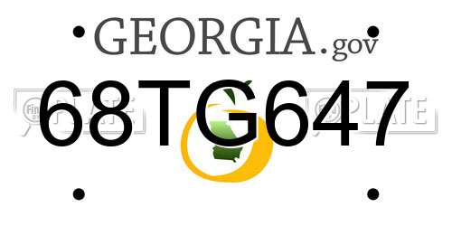 68TG647 Georgia License Plate