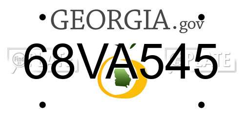 68VA545 Georgia License Plate