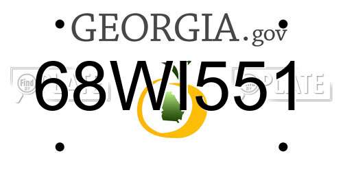 68WI551 Georgia License Plate