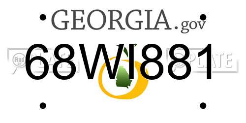68WI881 Georgia License Plate