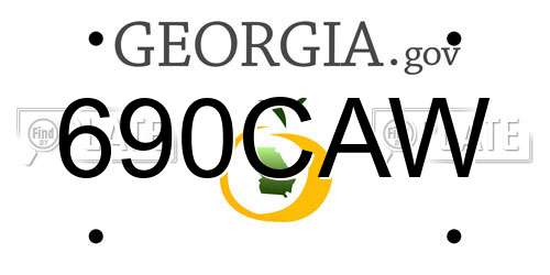 690CAW Georgia License Plate