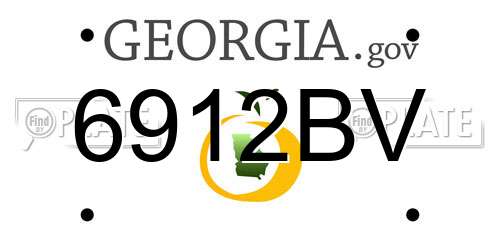 6912BV Georgia License Plate